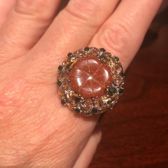 SUNSTONE Multi Gem Flower Statement Ring NWOTS - Picture 8 of 15